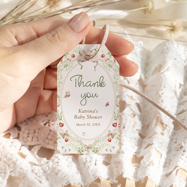 Etiqueta Para Presente Wildflower Rustic Baby Shower Thank You (Criador carregado)