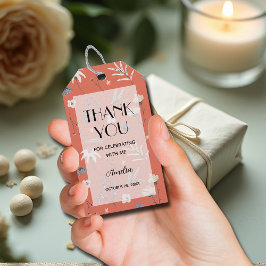 Etiqueta Para Presente Wildflower Terracotta Chá de fraldas Obrigado Favo