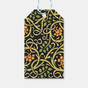 Etiqueta Para Presente William Morris Black Floral Art Impressão Design
