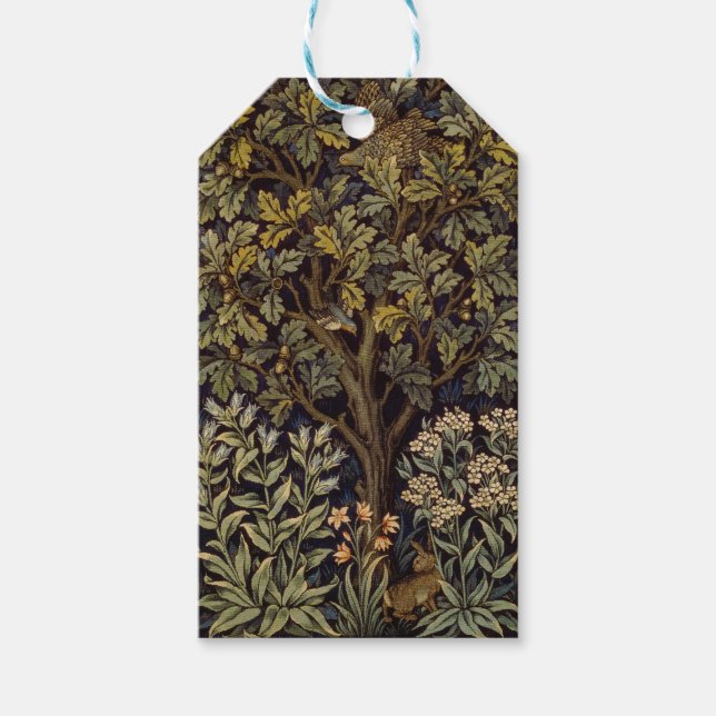 Etiqueta Para Presente William Morris - Pheasant Bird Tree Botanical (Frente)