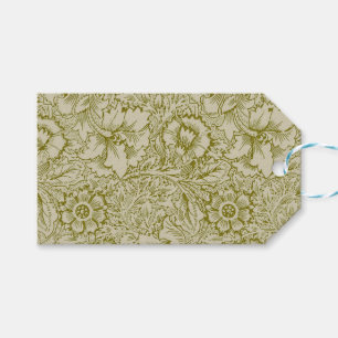 Etiqueta Para Presente William Morris Poppy Classic Floral Green