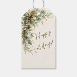 Etiqueta Para Presente Winter Botanica | Felizes Festas Evergreen