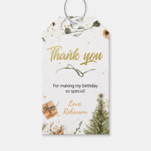 Etiqueta Para Presente Winter Onederland Birthday Obrigado Tag Favorável