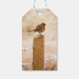 Etiqueta Para Presente Winter Robin Redbreast