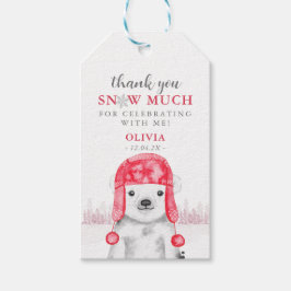 Etiqueta Para Presente Winter Wonderland Polar Bea Girl Favor obrigados G