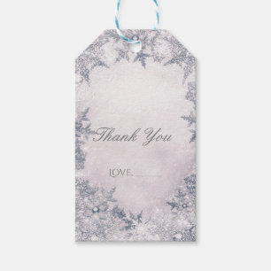 Etiqueta Para Presente Winter Wonderland Snowflakes White Blue Elegant