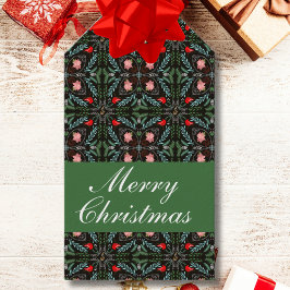 Etiqueta Para Presente Winters Snowflakes, Poinsettias, Cardinhos