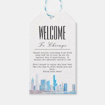 Wintery Chicago Skyline Personalizado Bem-vindo
