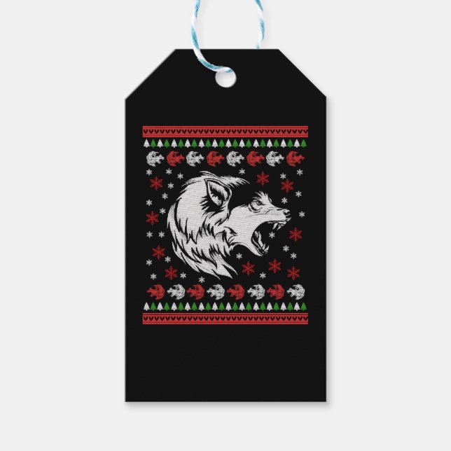 Etiqueta Para Presente Wolf Christmas (Frente)