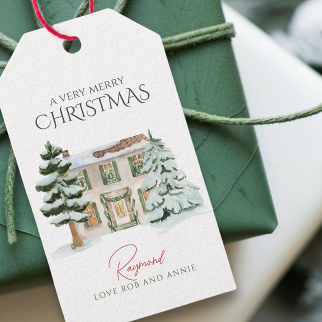 Etiqueta Para Presente Wonderland Russo Farmhouse Chritsmas (Criador carregado)