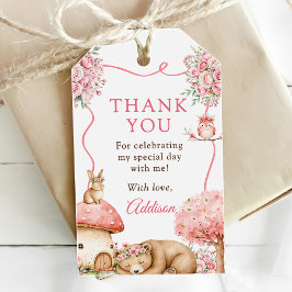 Etiqueta Para Presente Woodland Animals Girl 1st Birthday Party