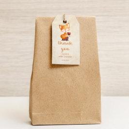 Etiqueta Para Presente Woodland Autumn Baby Fox Obrigado