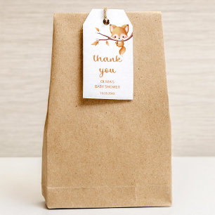 Etiqueta Para Presente Woodland Autumn Baby Fox Obrigado