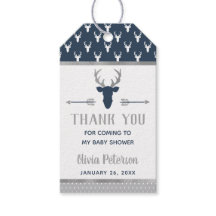 Woodland Deer Obrigado Tag, Antlers, Chá de fralda