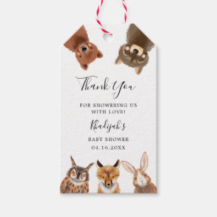 Etiqueta Para Presente Woodland Gênero Chá de fraldas neutro