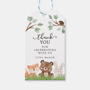 Etiqueta Para Presente Woodland. Obrigado.
