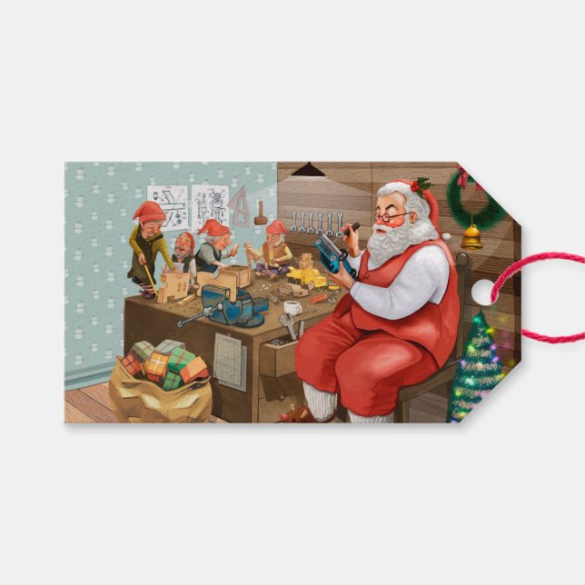 Etiqueta Para Presente Workshop de papais noeis (Frente (horizontal))