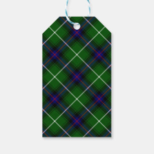 Etiqueta Para Presente Xadrez azul verde MacDonald tartan