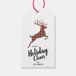 Etiqueta Para Presente Xadrez Reindeer Holiday Cheer