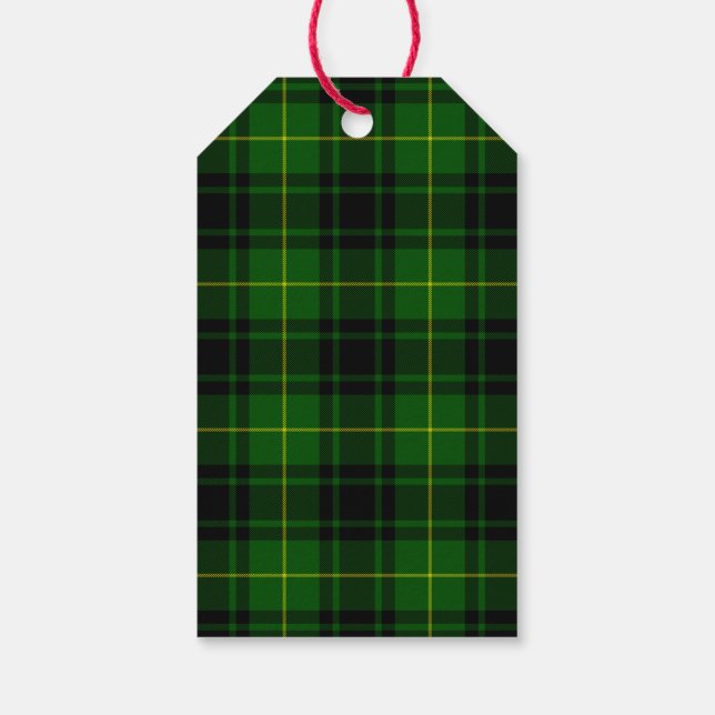 Etiqueta Para Presente Xadrez verde MacArthur tartan (Verso)