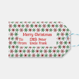 Etiqueta Para Presente Xadrez Vermelha de Natal com Etiqueta de Presente 