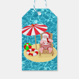 Etiqueta Para Presente xmas Beach santa claus