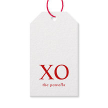 XOXO Abraços e Beijos Favor Minimalista Simple Red