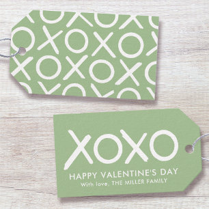 Etiqueta Para Presente XOXO Abraços e Beijos Verde Feliz Dia dos Namorado
