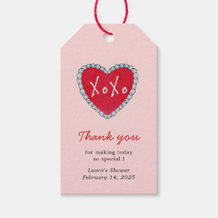 Etiqueta Para Presente XoXo Coração Vermelho Noiva Chuveiro obrigado
