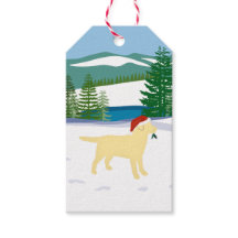 Yellow Labrador Christmas Evergreen Santa Hat