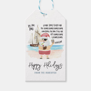 Etiqueta Para Presente Yo Ho Ho Papai Noel Pirata Rum Natal Divertido