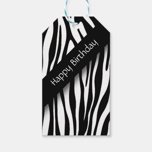 Etiqueta Para Presente Zebra Birthday (Frente)