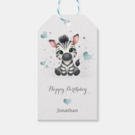 Etiqueta Para Presente Zebra de desenho animado simples e fofo