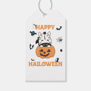 Etiqueta Para Presente Zebra em Pumpkin Cute Zebras Feliz Presente de Hal