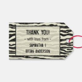 Etiqueta Para Presente Zebra Print Obrigado Festa de casamento Greve Eleg