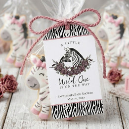 Etiqueta Para Presente Zebra Safari Baby Shower Little Wild One Thank You