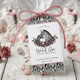 Etiqueta Para Presente Zebra Safari Baby Shower Little Wild One Thank You