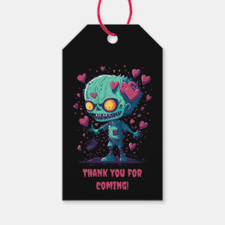 Etiqueta Para Presente Zombie bonitinha e assustadora do Dia das Bruxas