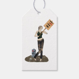 Etiqueta Para Presente Zombie Pin Up Girl Protest II Gift Tag