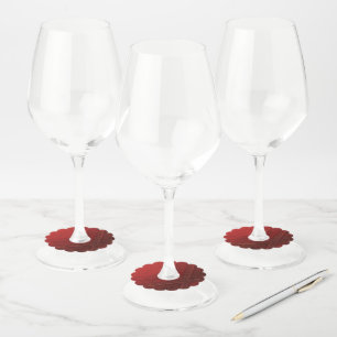 Etiqueta Para Taça De Vinho Aceitação   Padrão de Boho Eclético Vermelho
