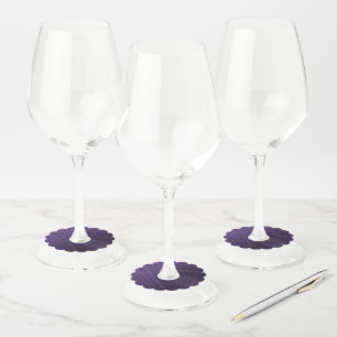 Etiqueta Para Taça De Vinho Aceitação   Padrão de Boho Eclético Violet