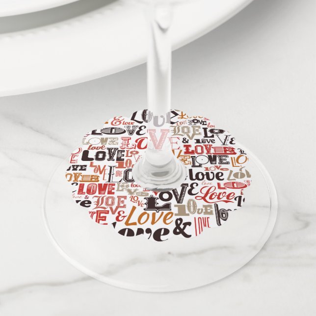 Etiqueta Para Taça De Vinho Amor 1 (Close Up)