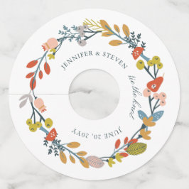 Etiqueta Para Taça De Vinho Autumn Floral Wedding