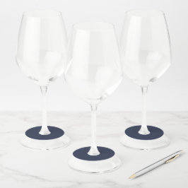 Etiqueta Para Taça De Vinho Azul Marinho