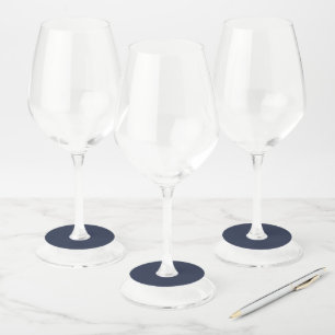 Etiqueta Para Taça De Vinho Azul Marinho