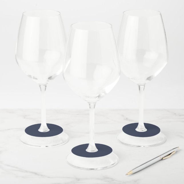 Etiqueta Para Taça De Vinho Azul Marinho (Conjunto)