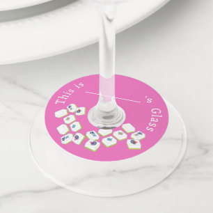 Etiqueta Para Taça De Vinho Azulejos de Mahjong Ponto Crak Bam