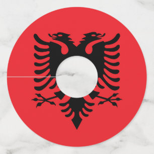 Etiqueta Para Taça De Vinho Bandeira albanesa