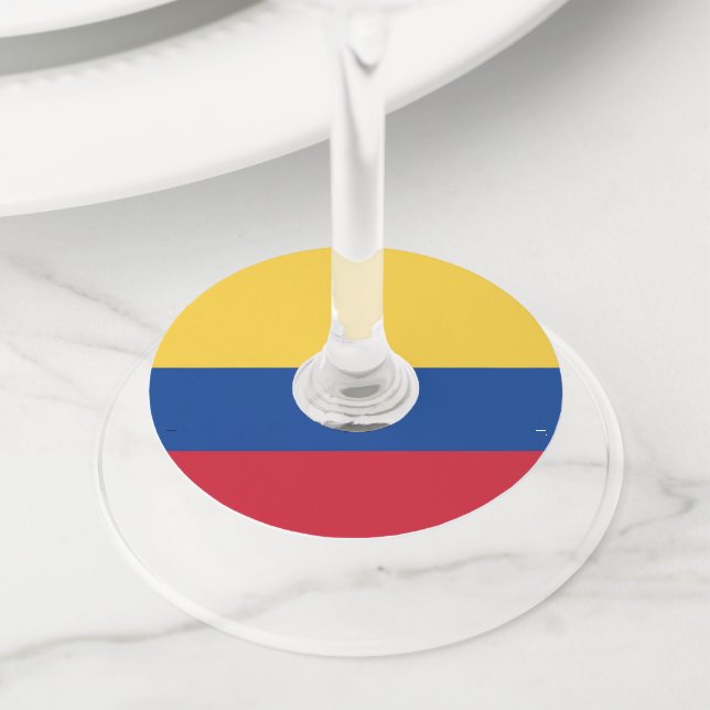 Etiqueta Para Taça De Vinho bandeira da Colômbia (Close Up)