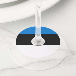 Etiqueta Para Taça De Vinho Bandeira da Estônia